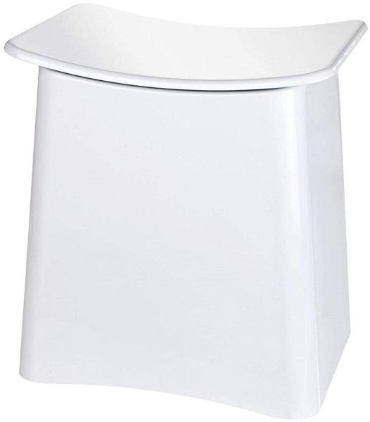 Wäschebehälter PLUS mit Sitz, 2in1, Hocker und Wäschekorb, grau, WENKO - WENKO