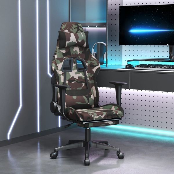 vidaXL Gaming-Stuhl mit Fußstütze Tarnfarben und Schwarz Stoff 3143752