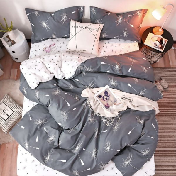 KEAYOO Bettwäsche Löwenzahnsamen, Baumwolle, 2 teilig, Bettwäsche mit Pusteblumen-Design für erholsamen Schlaf Bild 2