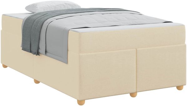 vidaXL Bettrahmen mit Matratze Creme 120 x 190 cm Stoff 3399347 Bild 3