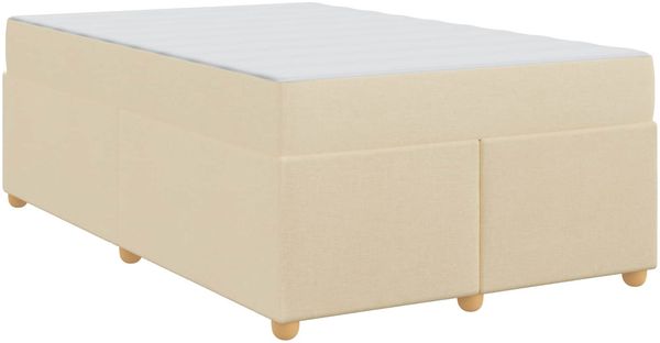 vidaXL Bettrahmen mit Matratze Creme 120 x 190 cm Stoff 3399347 Bild 2