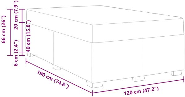 vidaXL Bettrahmen mit Matratze Creme 120 x 190 cm Stoff 3399347 Bild 12