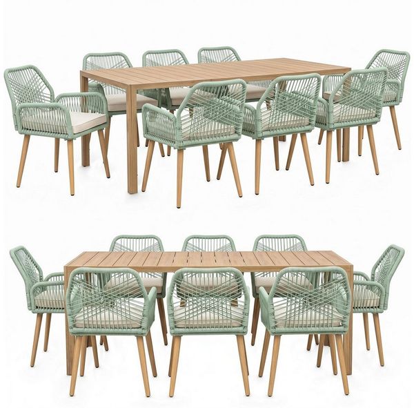Swing&Harmonie Garten-Essgruppe, (Garten Sitzgruppe, wetterfest, WPC-Tischplatte, inkl. Kissen), Outdoor Terrasse