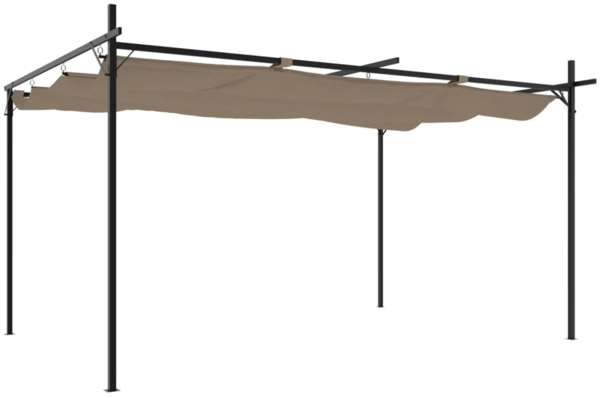 vidaXL Pergola mit Schiebedach Taupe 395x292x230 cm 360118