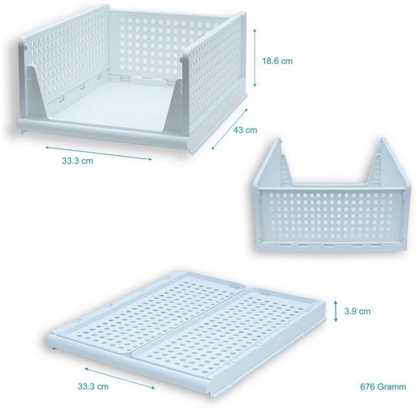 Intirilife Aufbewahrungsbox (1 St), Aufbewahrungs Box Korb Organizer für Schrank aus Kunststoff Faltbar