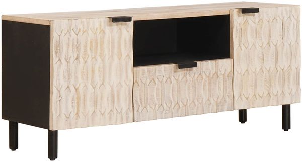 vidaXL TV-Schränk mit Tür Weiße gewaschene Oberfläche 105 x 33 x 46 cm 4017878