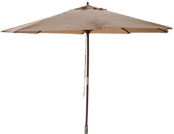 Holz-Sonnenschirm 3m beige Gartenschirm Terrassenschirm Marktschirm Sonnenschutz