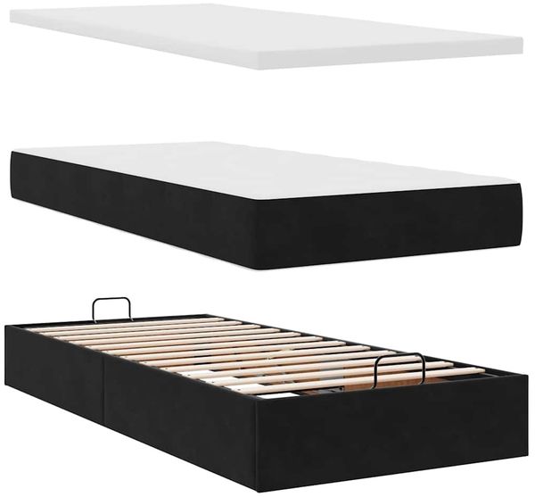 vidaXL Ottoman-Bett mit Matratzen Schwarz 200x200 cm Samt 3313762 Bild 11
