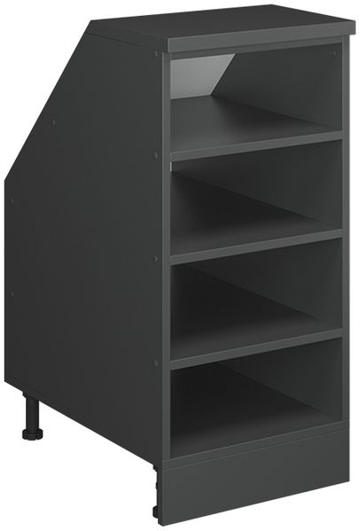 Küchenschrank für Dachschrägen R-Line Anthrazit 40 cm mit 4 Fächern, Schrankkorpus 60 cm Tiefe Vicco