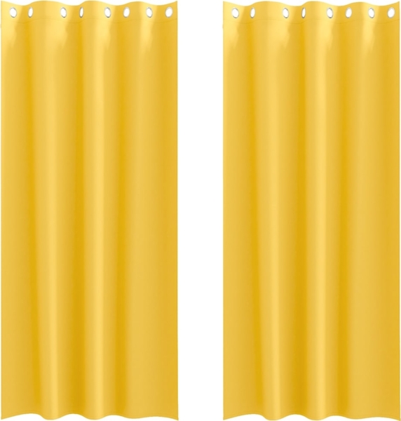 vidaXL Verdunkelungs-Vorhänge mit Ringen 2 pcs Senfgelb 245 x 140 cm 4107396