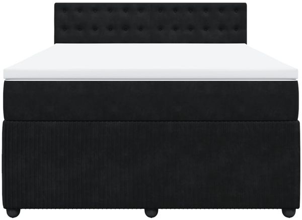 vidaXL Boxspringbett mit Matratze Schwarz 160x200 cm Samt 3287796 Bild 4