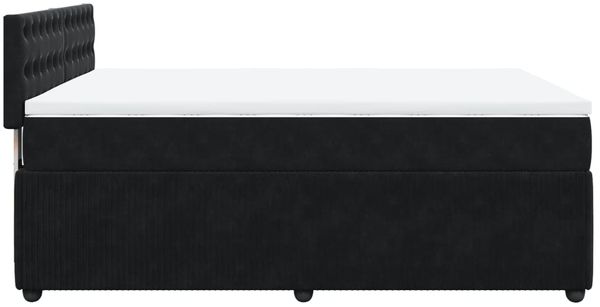 vidaXL Boxspringbett mit Matratze Schwarz 160x200 cm Samt 3287796 Bild 9