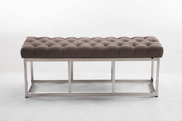 TPFLiving Sitzbank Amor 120 cm - Polsterbank im hochwertiger Polsterung (Stoff Sitzbank mit stabilem Edelstahlgestell matt gebürstet, 1-St), Maße (HxBxT): 46 x 120 x 38 cm - Gewicht: 15 kg