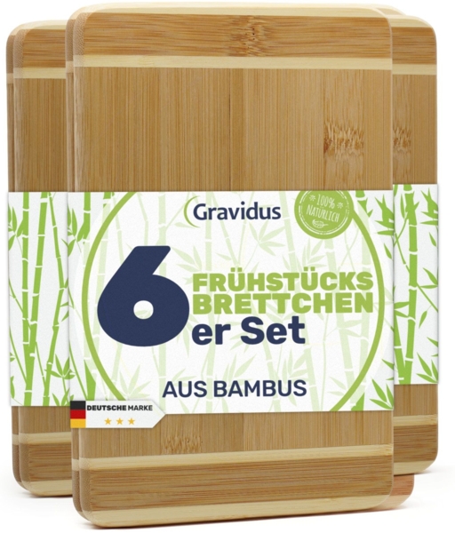 Bambus Frühstücksbrettchen Schneidebretter Set 6