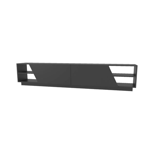 Dmora Fernsehschrank Apat, Ständer für Wohnzimmerfernseher, Niedriges Wohnzimmer-Sideboard, TV-Ständerbasis, 240x37h47 cm, Anthrazit