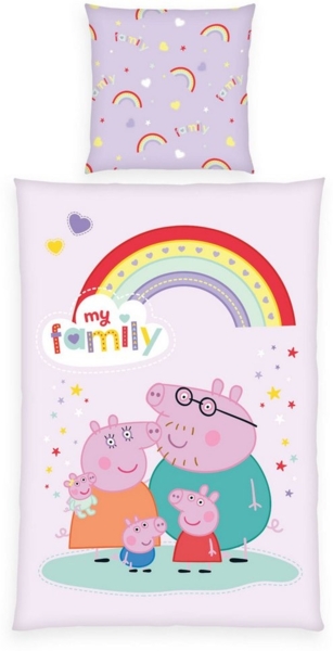 Peppa Pig Wendebettwäsche Peppa Pig, Renforcé, 2 teilig, mit fröhlichem Design