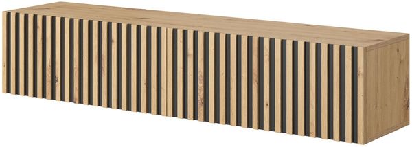 Selsey 'Telire' TV-Hängeboard, Eichenholz-Optik / Schwarz, ca. 30 x 139 x 32 cm