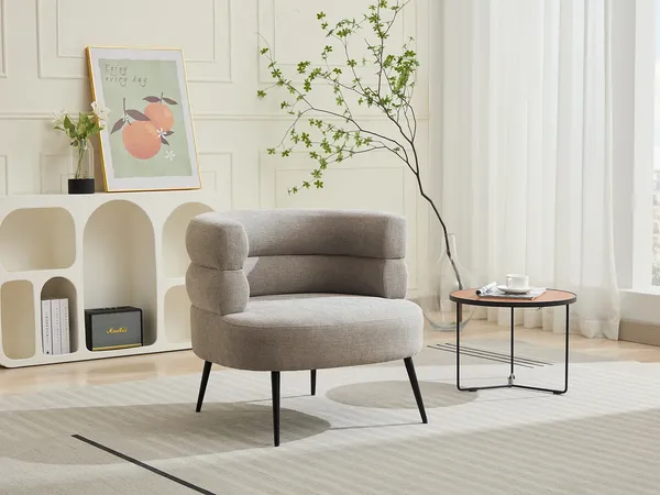 Vente-unique - CAMEDO Sessel Stoff Grau - B 74 cm x H 73 cm x L 80 cm