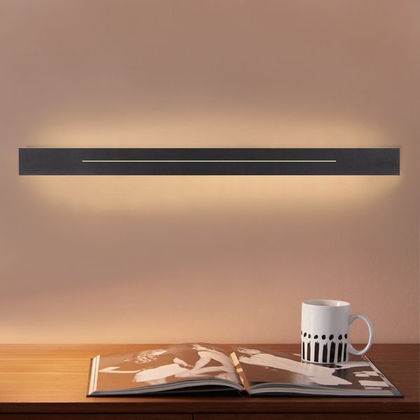 ZMH Wandlampe LED Wandleuchte Innen - Flurlampe Modern 60CM Wohnzimmerlampe 20W Flur Schlafzimmerlampe Schwarz Warmweiß Bettlampe Schlafzimmer Wandbeleuchtung für Treppenhaus Wohnzimmer Kinderzimmer