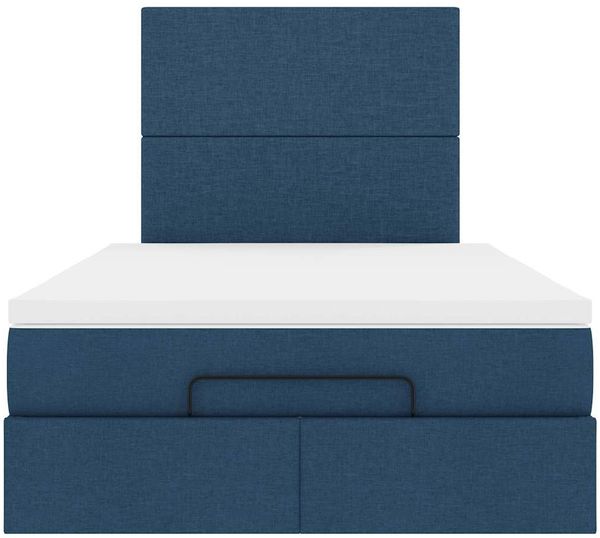 vidaXL Ottoman-Bett mit Matratze & LEDs Blau 120x200 cm Stoff 3313919 Bild 8