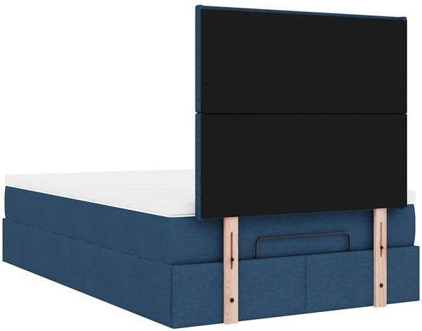 vidaXL Ottoman-Bett mit Matratze & LEDs Blau 120x200 cm Stoff 3313919 Bild 12