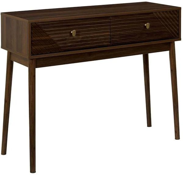 HOME DECO FACTORY, HD0563, Elegante Tiffany-Konsole mit Schubladen und Regalen, ideal für Wohnzimmer oder Büro, praktisch und pflegeleicht, braune Farbe, Größe 100 x 80 x 35 cm
