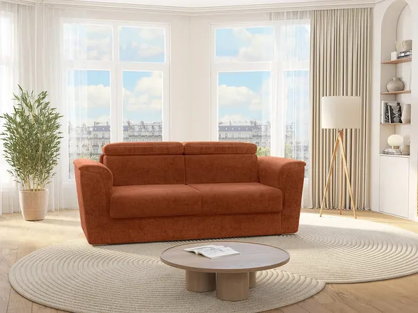 Vente-unique - RIZORA Sofa Stoff Rot - B 223 cm96 cm x H 93 cm x L 230 cm