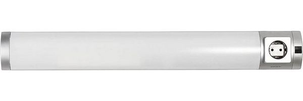 Licht-Erlebnisse Wandleuchte SOFT, LED fest integriert, Kaltweiß, Wandlampe mit Steckdose Unterbauleuchte Küche Bad