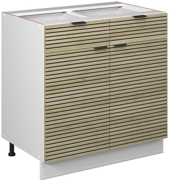 Küchenunterschrank Fame-Line Eiche Paneel 80 cm ohne Arbeitsplatte Vicco