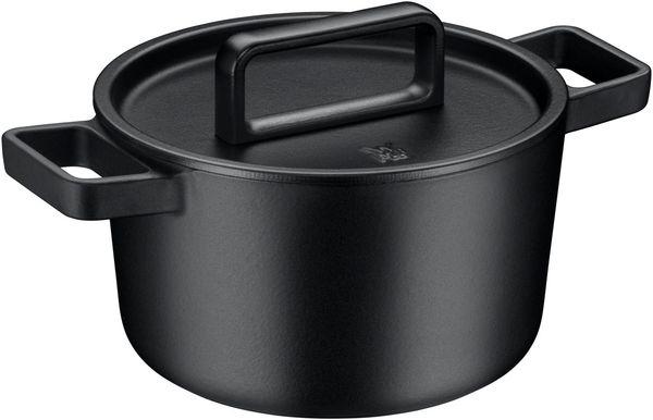 WMF Bräter Flavour, Gusseisen Bräter Induktion, Schmortopf emailliert, Gusseisen, Gusseisen-Kochgeschirr, Deckel mit Kondensationsnoppen