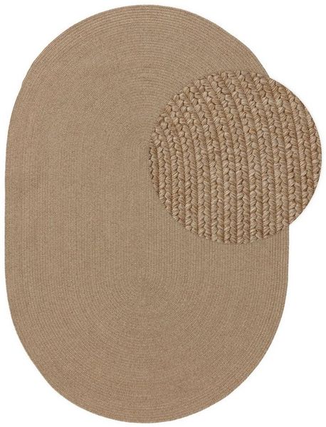 benuta Outdoorteppich Nandi, oval, Höhe: 5 mm, In- & Outdoorteppich, Robust für Garten, Terrasse, Balkon, Küche