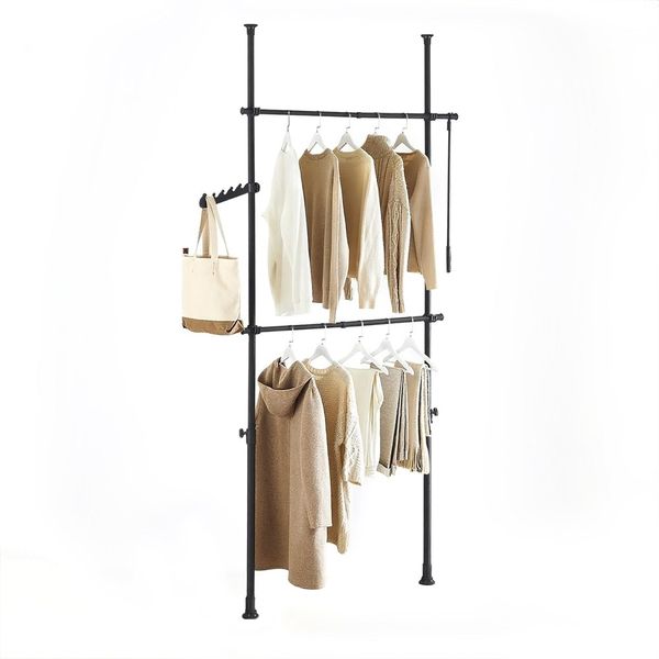 SoBuy FRG109-II-SCH Garderobenständer, Metall, Pulverbeschichtung, Schwarz, 62 x 200 x 75 cm