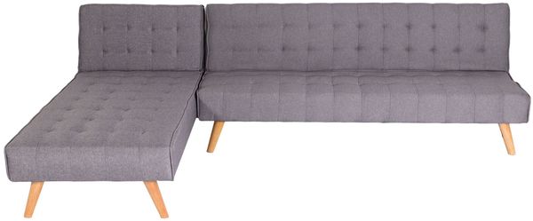 Ecksofa HWC-K38, Sofa Klappsofa, Liegefläche links/rechts, Stoff/Textil Massivholz MVG zertifiziert 256cm ~ hellgrau Bild 7