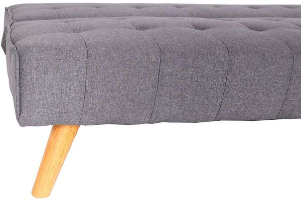 Ecksofa HWC-K38, Sofa Klappsofa, Liegefläche links/rechts, Stoff/Textil Massivholz MVG zertifiziert 256cm ~ hellgrau Bild 5