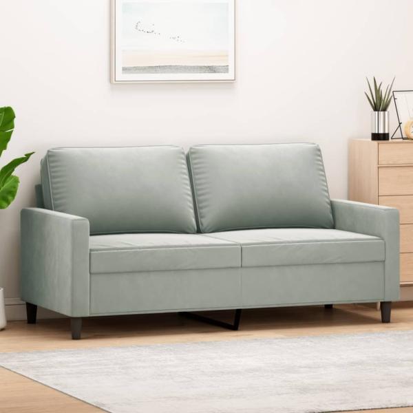 vidaXL 2-Sitzer-Sofa Hellgrau 140 cm Samt 359199