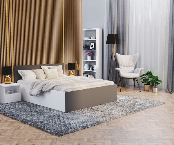 FDM Stauraumbett Bettgestell Bettrahmen Doppelbett 120x200, 140x200, 160x200, 180x200cm (MADE IN EU - Elternbett Doppelbett Gästebett Bett, optional mit Matratze + inklusive Lattenrost), Metallrahmen mit hydraulischer Klappfunktion