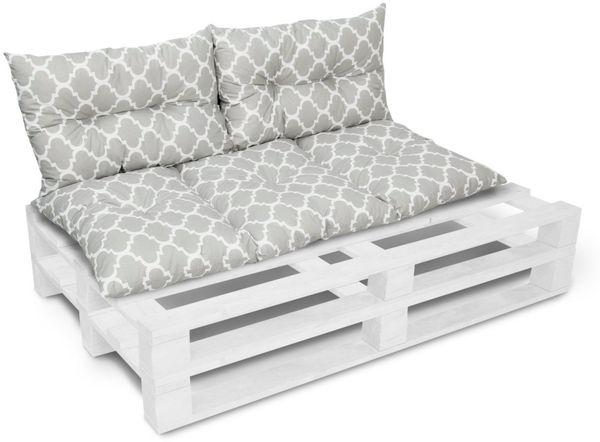 Amilian Stuhlkissen - Bankauflage - Gartenbankauflage - 60x120cm + 2 x 40x60cm, 3er Set - Gartenbankauflage - Pallettensitzkissen - Bankkissen
