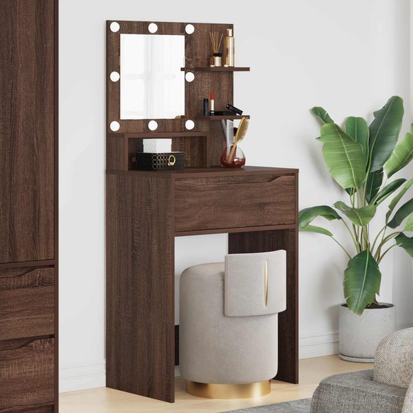 vidaXL Schlafzimmer-Frisiertische mit Schubladen Braun Eichen-Optik 888994