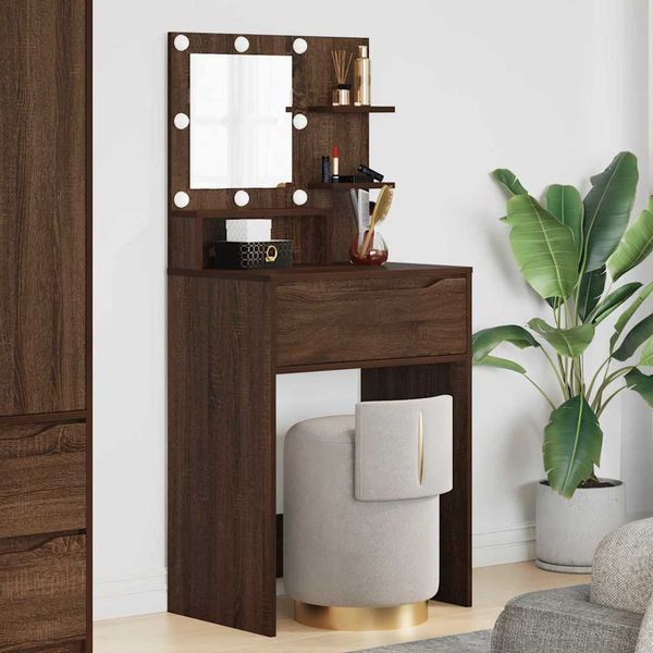 vidaXL Schlafzimmer-Frisiertische mit Schubladen Braun Eichen-Optik 888994