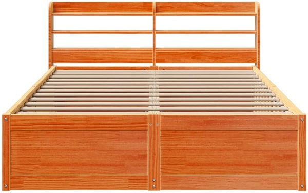 vidaXL Massivholzbett mit Kopfteil Wachsbraun 140x200 cm Kiefer 3307085 Bild 4