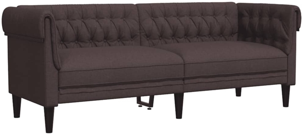 vidaXL Chesterfield-Sofa 3-Sitzer Dunkelbraun Stoff 372559