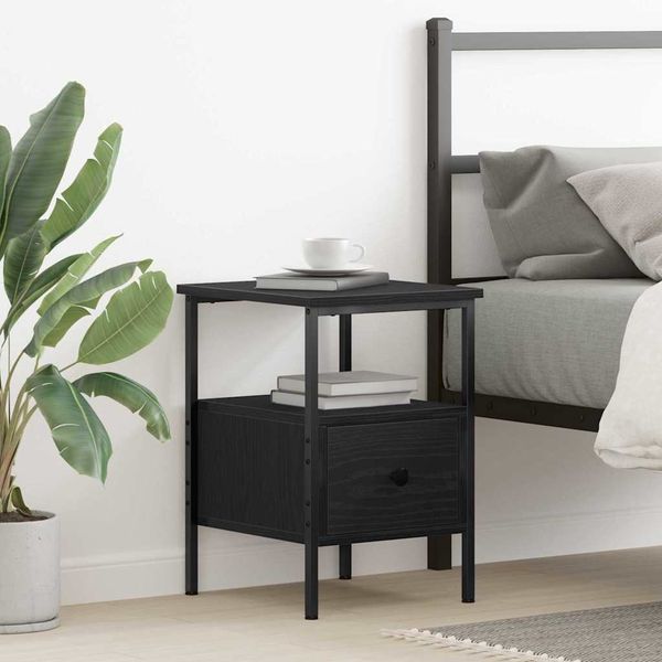 vidaXL Nachttisch Schwarz Eichen-Optik 34 x 36 x 50 cm Holzwerkstoff 862923