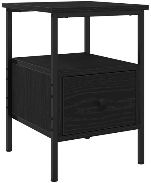 vidaXL Nachttisch Schwarz Eichen-Optik 34 x 36 x 50 cm Holzwerkstoff 862923