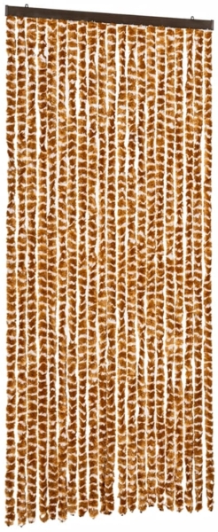 vidaXL Fliegenvorhang Ocker und Weiß 90x200 cm Chenille 377400