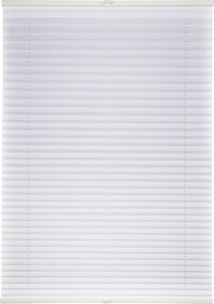 ondeco Plissee ohne Bohren mit Klemmträger weiß, Sonnenschutz für Fenster innen, Lichtschutz und Blickdicht, Plissee klemmfix Faltrollo Sichtschutz für Tür - Weiß - 80x130 cm