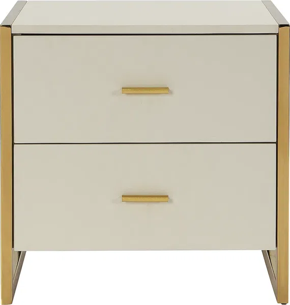 Vente-unique - OMBRELIA Bedside table Holz, Platte Beige - B 40 cm x H 50 cm x L 50 cm Bild 3