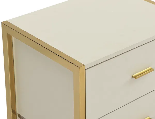 Vente-unique - OMBRELIA Bedside table Holz, Platte Beige - B 40 cm x H 50 cm x L 50 cm Bild 5