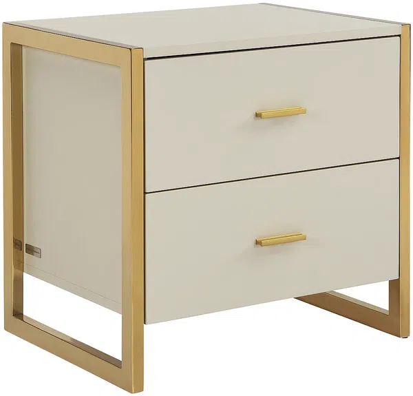 Vente-unique - OMBRELIA Bedside table Holz, Platte Beige - B 40 cm x H 50 cm x L 50 cm Bild 2