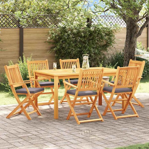 vidaXL Klappstuhl 6 pcs Grau 49 x 57,5 x 92 cm Massivholz Akazie 3329128