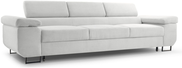 Selsey 'Capurso' Schlafsofa mit verstellbaren Kopfstützen und Stauraum, Cord, Hellbeige